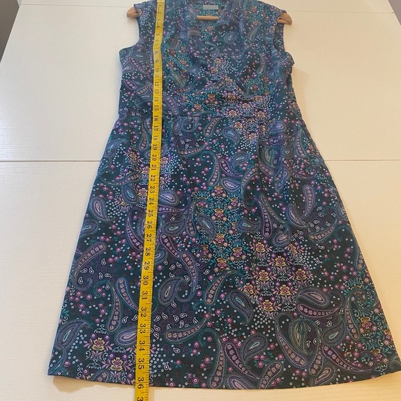 Athleta Dahlia Paisley Printed V-Neck Sleeveless Mini Dress Sz 10 - Picture 13 of 15